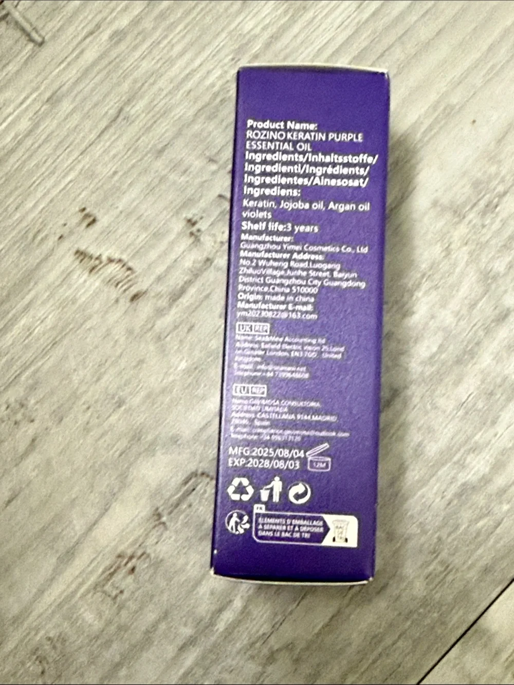 Purple Essential Oil Keratin Treatment for Blonde & Bleached Hair - Purple